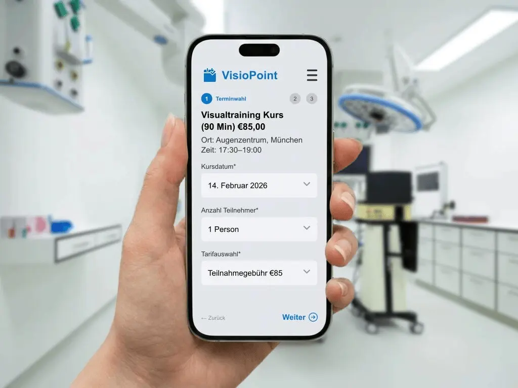 Augenarzt Terminvereinbarung online zur Entlastung des Empfangs und Reduzierung von Telefonanrufen in der Praxis