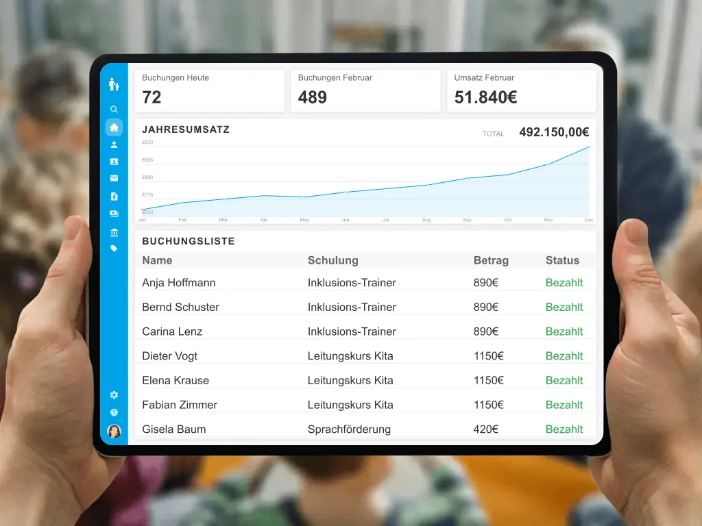 Digitale Seminarverwaltung mit Online-Anmeldung und automatisierter Zertifikats-Erstellung für Erzieher
