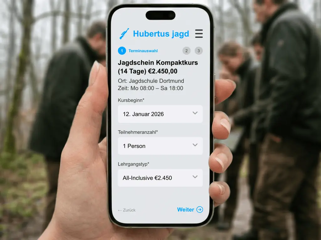 Digitale Verwaltung von Jagdschein-Anmeldungen und Teilnehmerlisten ohne Papierchaos für Jagdschulen