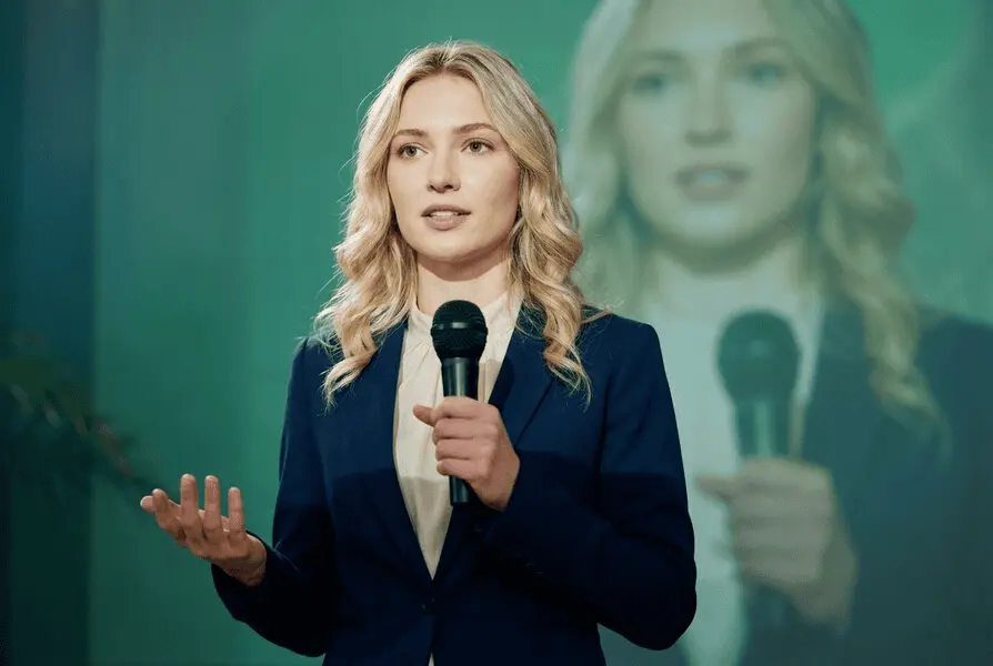 Großes Auditorium bei einem internationalen Fachkongress mit Publikum und Keynote-Speaker auf der beleuchteten Bühne